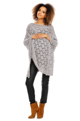 Sweter Poncho model 30012C Light Gray - PeeKaBoo PeeKaBoo