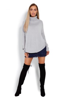 Sweter Ponczo Model 70009 Grey - PeeKaBoo PeeKaBoo