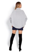 Sweter Ponczo Model 70009 Grey - PeeKaBoo PeeKaBoo Sweter Ponczo Model 70009 Grey - PeeKaBoo PeeKaBoo