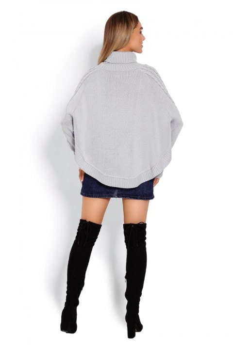 Sweter Ponczo Model 70009 Grey - PeeKaBoo PeeKaBoo Sweter Ponczo Model 70009 Grey - PeeKaBoo PeeKaBoo