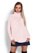 Sweter Ponczo Model 70009 Powder Pink - PeeKaBoo PeeKaBoo Sweter Ponczo Model 70009 Powder Pink - PeeKaBoo PeeKaBoo