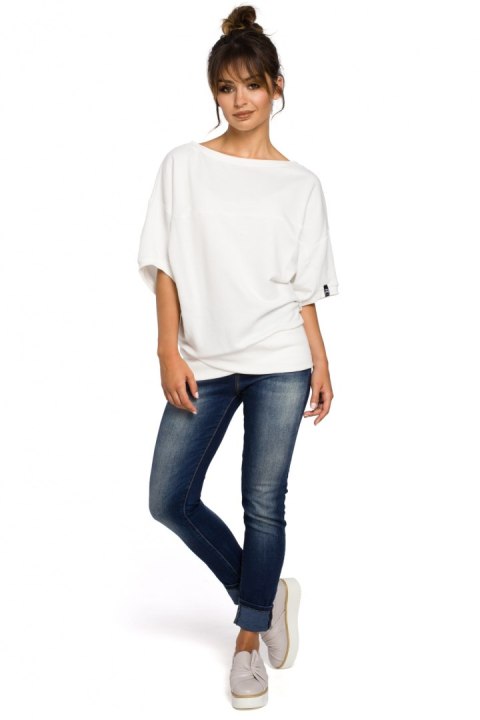 Bluza Damska Model B048 Ecru - BeWear BeWear Bluza Damska Model B048 Ecru - BeWear BeWear