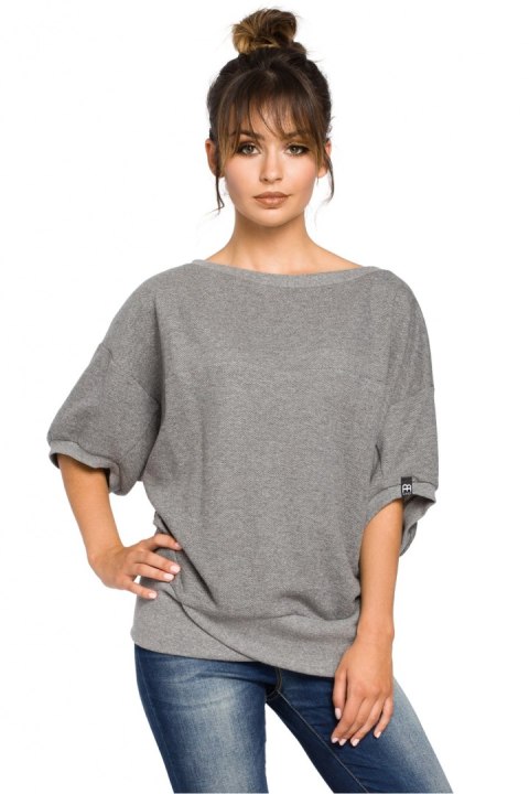 Bluza Damska Model B048 Grey - BeWear BeWear Bluza Damska Model B048 Grey - BeWear BeWear