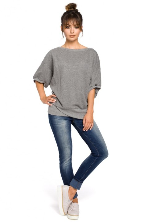 Bluza Damska Model B048 Grey - BeWear BeWear Bluza Damska Model B048 Grey - BeWear BeWear
