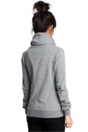 Bluza Damska Model B071 Grey - BeWear BeWear Bluza Damska Model B071 Grey - BeWear BeWear