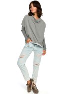 Bluza Damska Model B094 Grey - BeWear BeWear Bluza Damska Model B094 Grey - BeWear BeWear