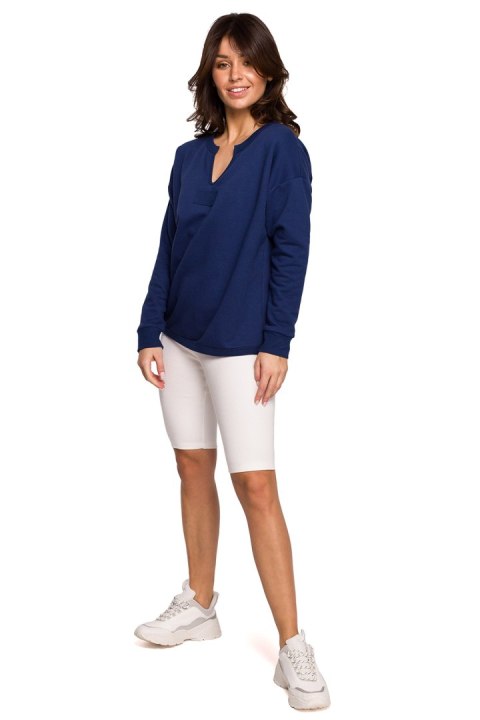 Bluza Damska Model B225 Atrament - BeWear BeWear Bluza Damska Model B225 Atrament - BeWear BeWear