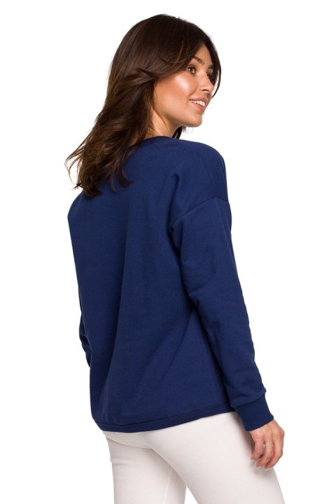 Bluza Damska Model B225 Atrament - BeWear BeWear Bluza Damska Model B225 Atrament - BeWear BeWear