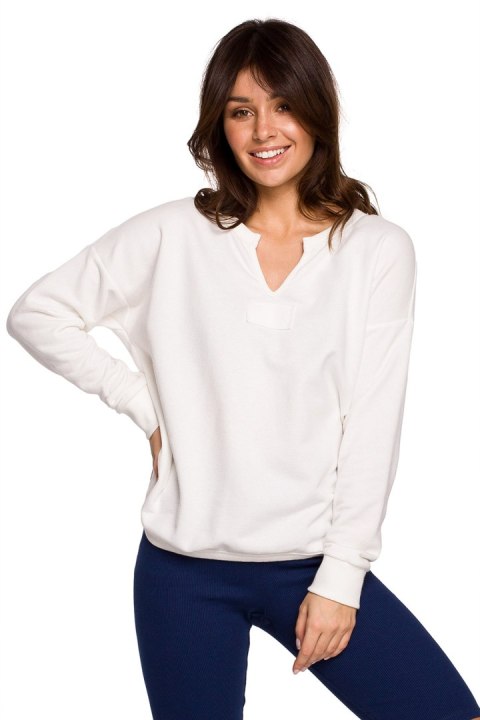 Bluza Damska Model B225 Ecru - BeWear BeWear Bluza Damska Model B225 Ecru - BeWear BeWear