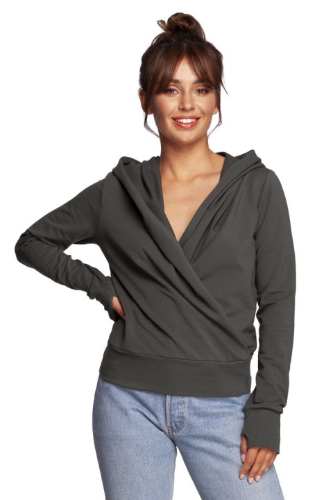 Bluza Damska Model B246 Militare Green - BeWear BeWear Bluza Damska Model B246 Militare Green - BeWear BeWear