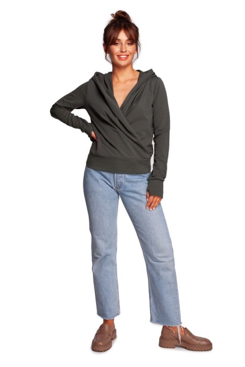 Bluza Damska Model B246 Militare Green - BeWear BeWear Bluza Damska Model B246 Militare Green - BeWear BeWear