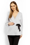 Bluzka Ciążowa Model 1626C Light Grey - PeeKaBoo PeeKaBoo Bluzka Ciążowa Model 1626C Light Grey - PeeKaBoo PeeKaBoo