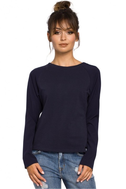 Bluzka Model B047 Navy - BeWear BeWear Bluzka Model B047 Navy - BeWear BeWear