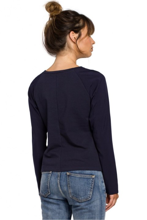 Bluzka Model B047 Navy - BeWear BeWear Bluzka Model B047 Navy - BeWear BeWear