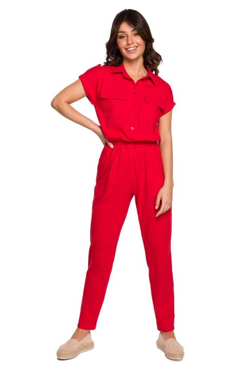 Kombinezon Model B223 Red - BeWear BeWear Kombinezon Model B223 Red - BeWear BeWear