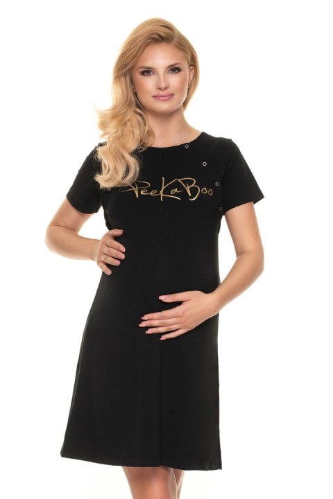 Koszulka nocna Koszula Nocna Ciążowa Model 0203 Black - PeeKaBoo PeeKaBoo Koszulka nocna Koszula Nocna Ciążowa Model 0203 Black - PeeKaBoo PeeKaBoo