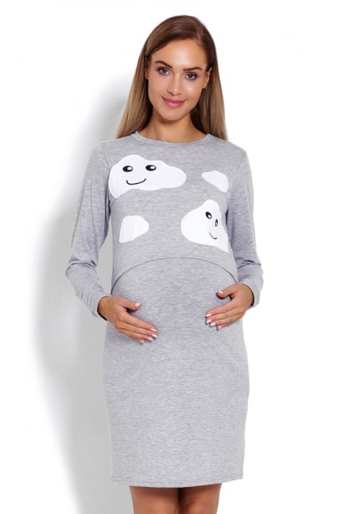 Koszulka nocna Koszula Nocna Ciążowa Model 1682 Grey - PeeKaBoo PeeKaBoo Koszulka nocna Koszula Nocna Ciążowa Model 1682 Grey - PeeKaBoo PeeKaBoo