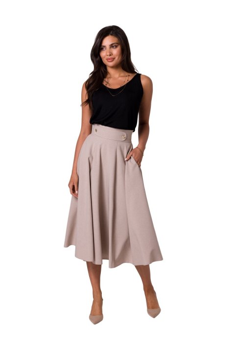 Spódnica Model B265 Beige - BeWear BeWear Spódnica Model B265 Beige - BeWear BeWear