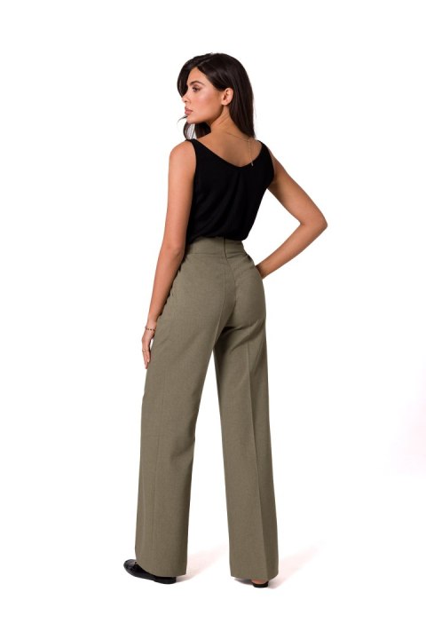 Spodnie Damskie Model B252 Oliwka - BeWear BeWear Spodnie Damskie Model B252 Oliwka - BeWear BeWear