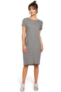 Sukienka Model B050 Grey - BeWear BeWear Sukienka Model B050 Grey - BeWear BeWear