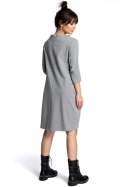 Sukienka Model B070 Grey - BeWear BeWear Sukienka Model B070 Grey - BeWear BeWear