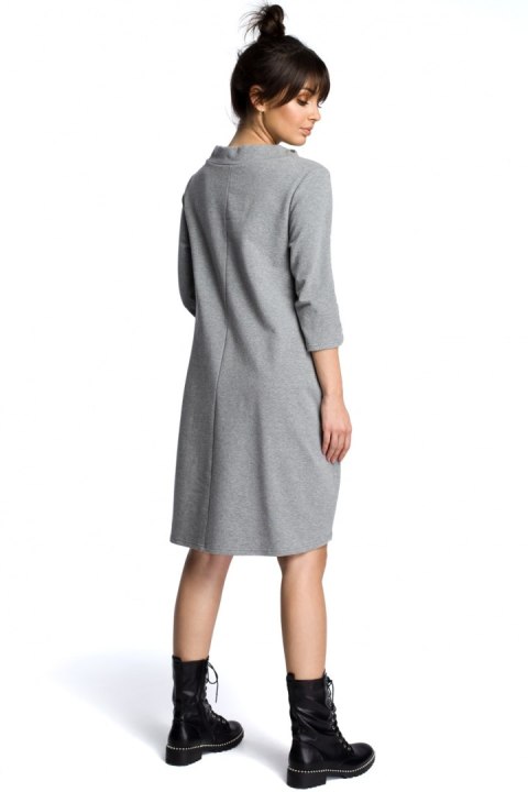 Sukienka Model B070 Grey - BeWear BeWear Sukienka Model B070 Grey - BeWear BeWear