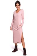 Sukienka Model B128 Powder Pink - BeWear BeWear Sukienka Model B128 Powder Pink - BeWear BeWear