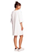 Sukienka Model B233 Ecru - BeWear BeWear Sukienka Model B233 Ecru - BeWear BeWear