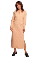 Sukienka Model B242 Beige - BeWear BeWear Sukienka Model B242 Beige - BeWear BeWear