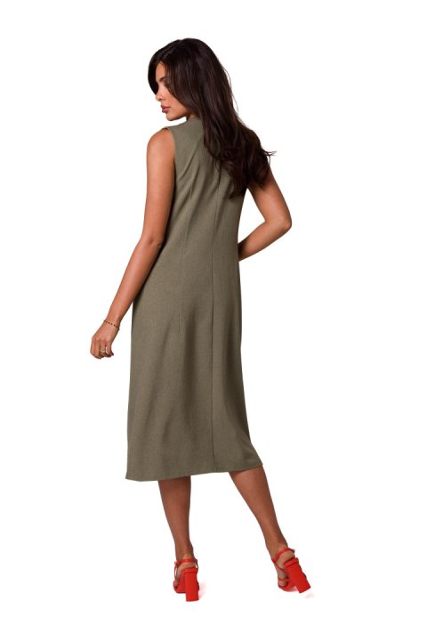 Sukienka Model B254 Oliwka - BeWear BeWear Sukienka Model B254 Oliwka - BeWear BeWear