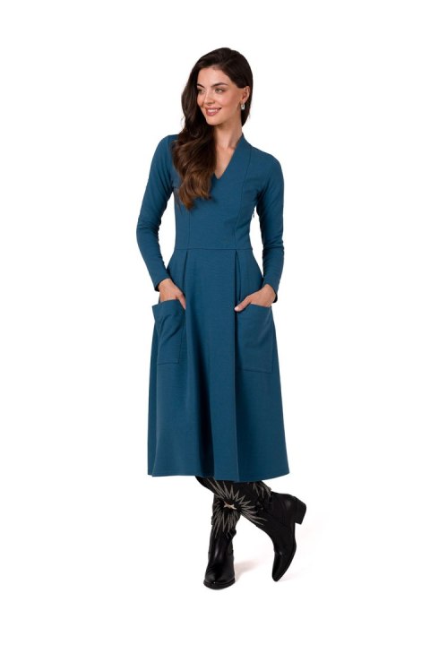 Sukienka Model B266 Morski - BeWear BeWear Sukienka Model B266 Morski - BeWear BeWear