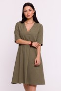 Sukienka Model B280 Oliwka - BeWear BeWear Sukienka Model B280 Oliwka - BeWear BeWear