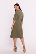 Sukienka Model B280 Oliwka - BeWear BeWear Sukienka Model B280 Oliwka - BeWear BeWear