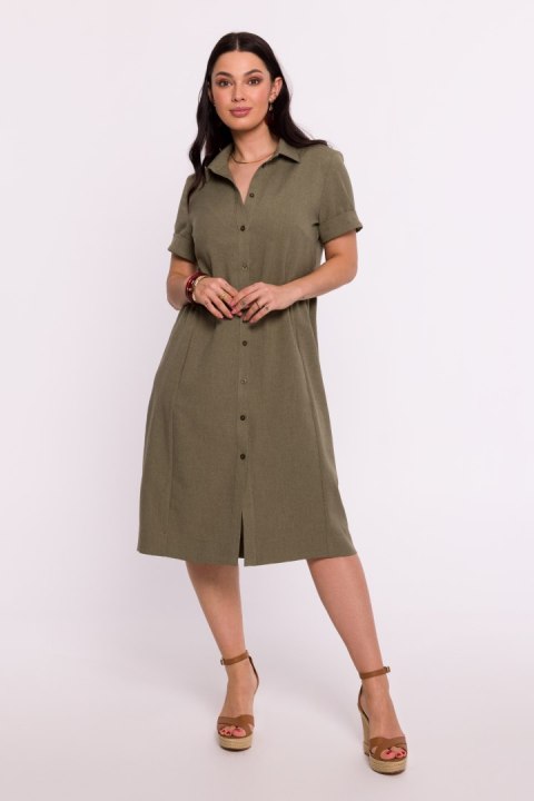 Sukienka Model B282 Oliwka - BeWear BeWear Sukienka Model B282 Oliwka - BeWear BeWear