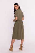 Sukienka Model B282 Oliwka - BeWear BeWear Sukienka Model B282 Oliwka - BeWear BeWear