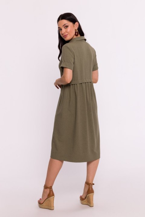 Sukienka Model B282 Oliwka - BeWear BeWear Sukienka Model B282 Oliwka - BeWear BeWear