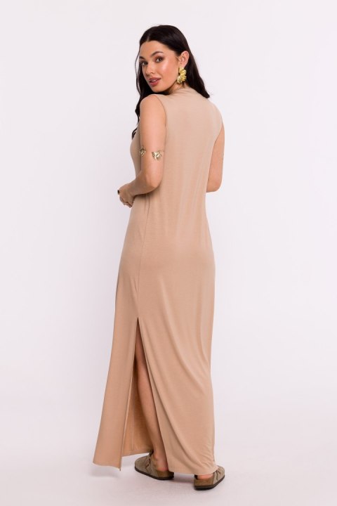 Sukienka Model B284 Cappuccino - BeWear BeWear Sukienka Model B284 Cappuccino - BeWear BeWear