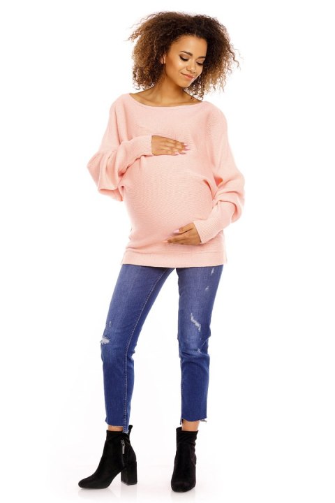 Sweter CIążowy Model 70003C Łosoś - PeeKaBoo PeeKaBoo Sweter CIążowy Model 70003C Łosoś - PeeKaBoo PeeKaBoo