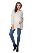 Sweter Ciążowy Model 30075 Light Grey - PeeKaBoo PeeKaBoo Sweter Ciążowy Model 30075 Light Grey - PeeKaBoo PeeKaBoo