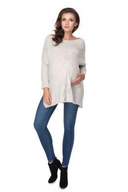 Sweter Ciążowy Model 30075 Light Grey - PeeKaBoo PeeKaBoo