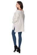 Sweter Ciążowy Model 30075 Light Grey - PeeKaBoo PeeKaBoo Sweter Ciążowy Model 30075 Light Grey - PeeKaBoo PeeKaBoo
