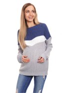 Sweter Ciążowy Model 40023 Jeans - PeeKaBoo PeeKaBoo Sweter Ciążowy Model 40023 Jeans - PeeKaBoo PeeKaBoo
