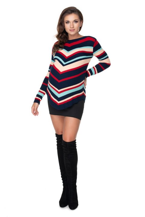 Sweter Ciążowy Model 40032 Navy - PeeKaBoo PeeKaBoo Sweter Ciążowy Model 40032 Navy - PeeKaBoo PeeKaBoo