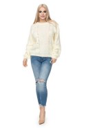 Sweter Damski Model 30059 Cream - PeeKaBoo PeeKaBoo Sweter Damski Model 30059 Cream - PeeKaBoo PeeKaBoo
