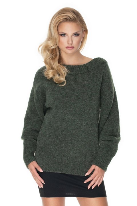 Sweter Damski Model 30064 Khaki - PeeKaBoo PeeKaBoo Sweter Damski Model 30064 Khaki - PeeKaBoo PeeKaBoo