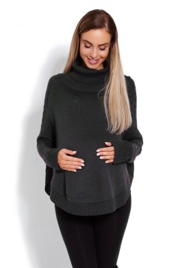 Sweter Ponczo Model 70009C Grafit - PeeKaBoo PeeKaBoo