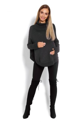 Sweter Ponczo Model 70009C Grafit - PeeKaBoo PeeKaBoo