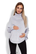 Sweter Ponczo Model 70009C Grey - PeeKaBoo PeeKaBoo Sweter Ponczo Model 70009C Grey - PeeKaBoo PeeKaBoo