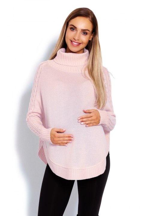 Sweter Ponczo Model 70009C Powder Pink - PeeKaBoo PeeKaBoo Sweter Ponczo Model 70009C Powder Pink - PeeKaBoo PeeKaBoo