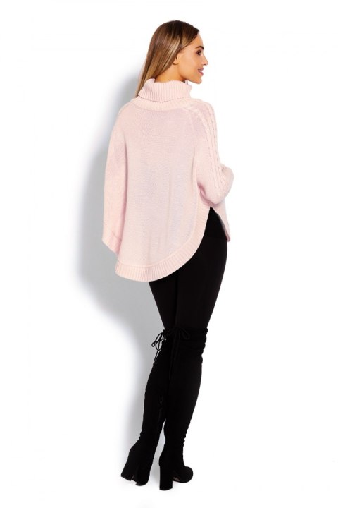 Sweter Ponczo Model 70009C Powder Pink - PeeKaBoo PeeKaBoo Sweter Ponczo Model 70009C Powder Pink - PeeKaBoo PeeKaBoo